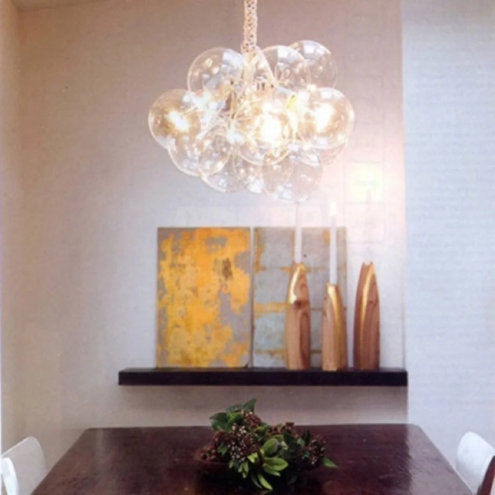 Pair CB2 Whirly Votive Holder Hanging Glass orb